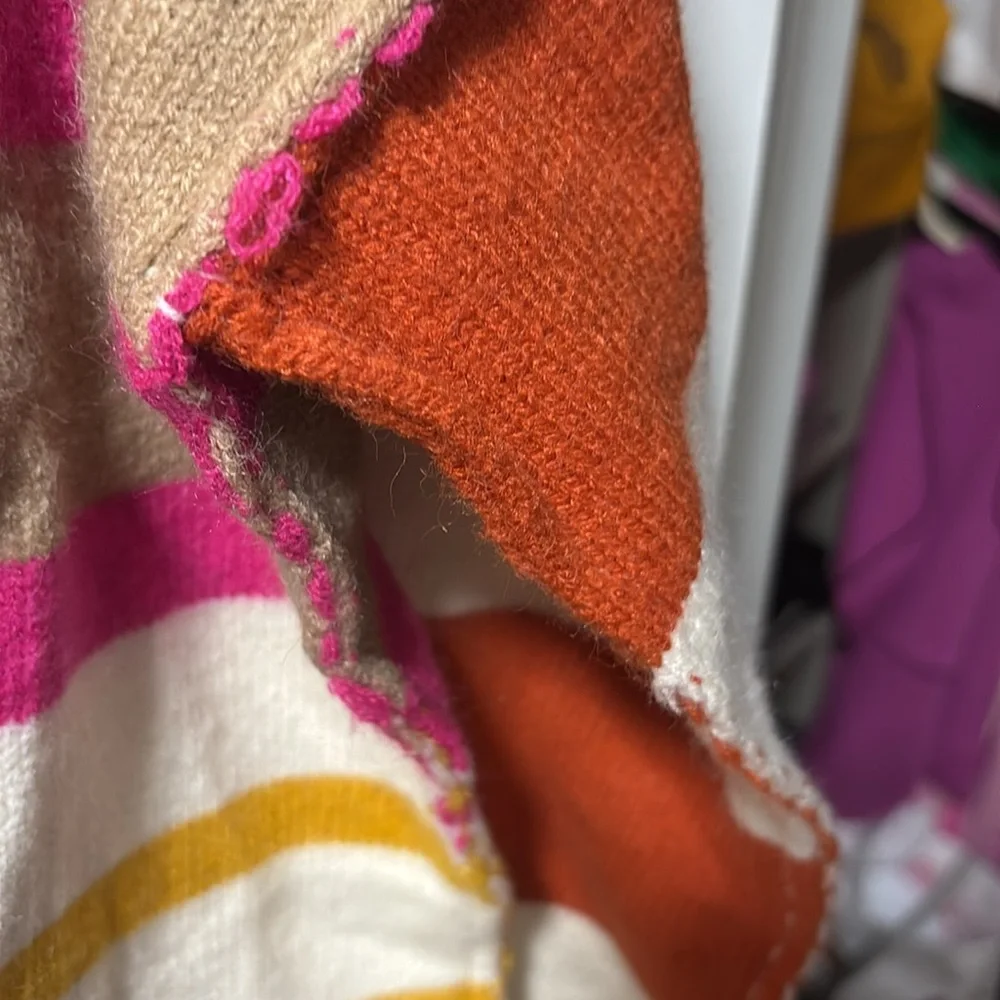 She + Sky Pink and Orange Crew Neck Sweater - Picture 5 of 7